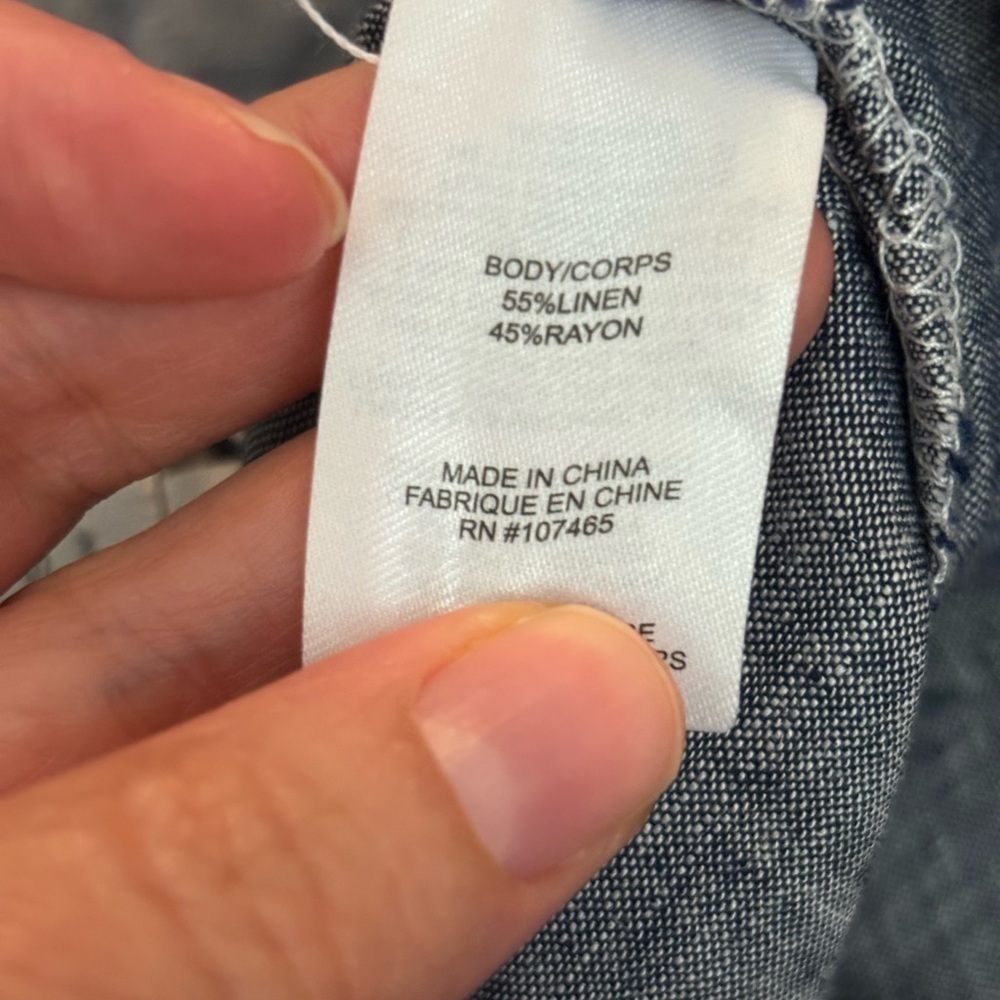 CASSMODE NEW YORK • Women’s Heather Blue Linen Blend Lagenlook Tapered Leg Pants - Picture 4 of 5
